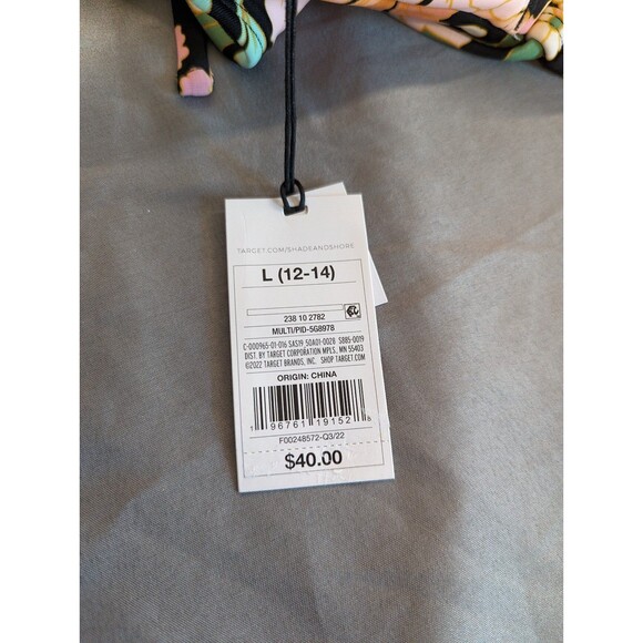 Shade and Shore Halter Keyhole Bandeau One Piece Swimsuit Multi Floral Large - Picture 6 of 6